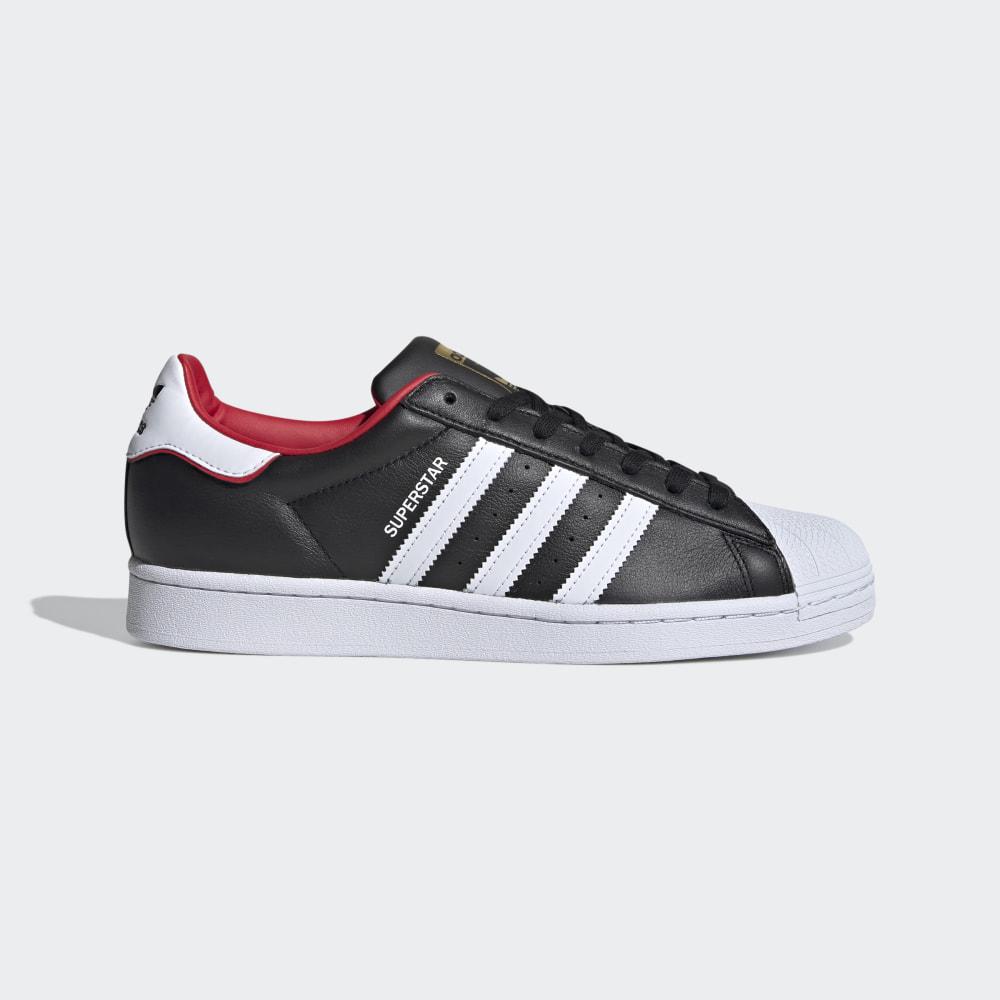 Adidas Men's Superstar Shell Toe Originals Shoes Black/White/Deep Red Ireland FW6385